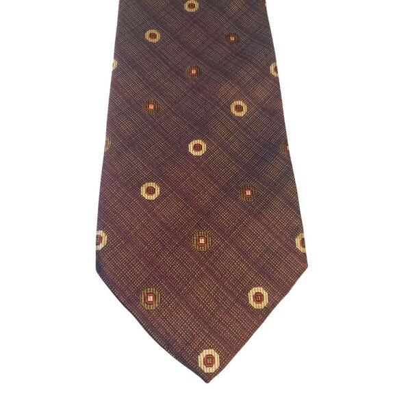 Emanuele‎ Cravatte Limited Edition Mens Tie Necktie Luxury Purple Gold Geometric - Picture 1 of 13